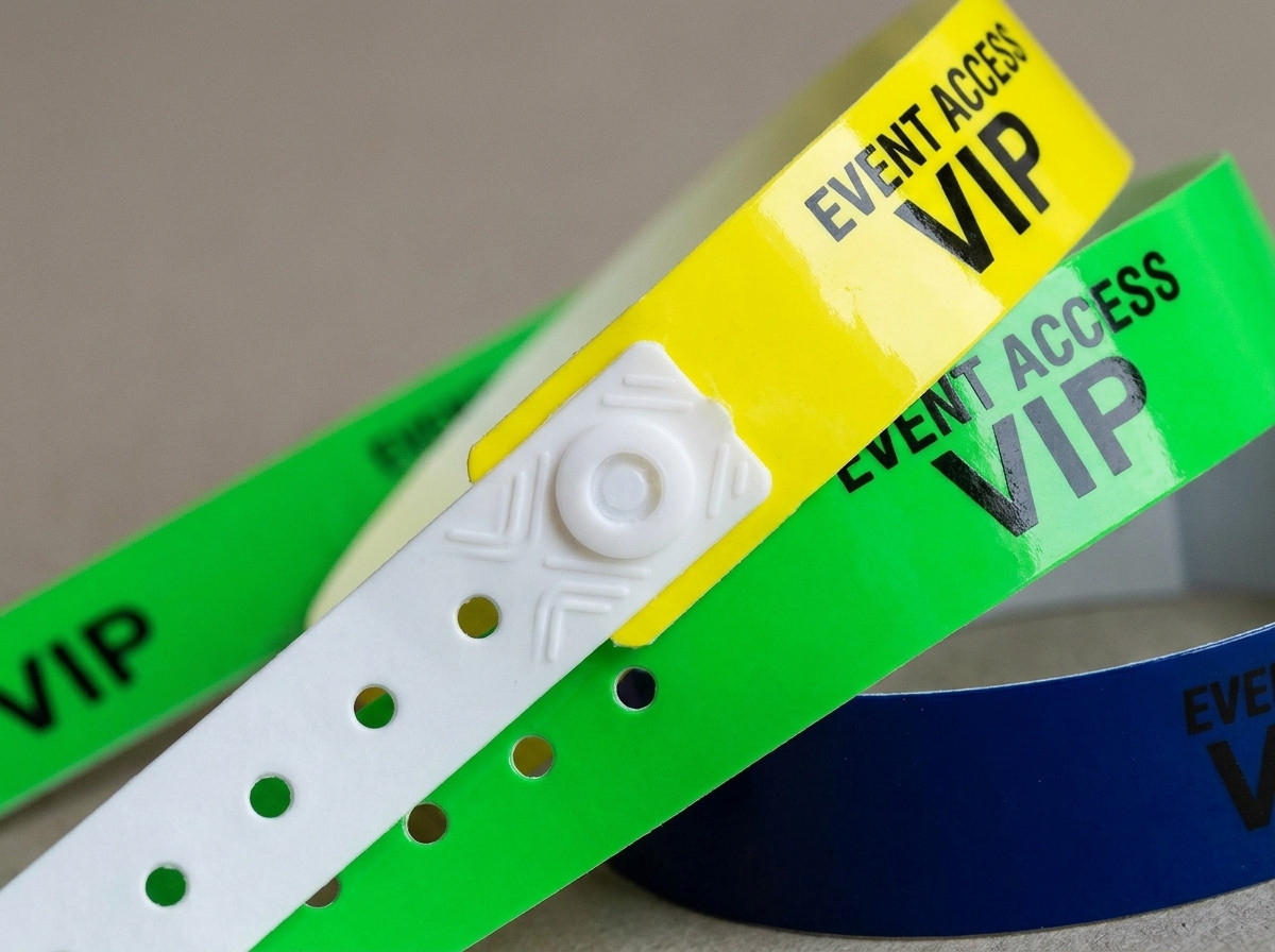Brățări din vinil PVC colorate pentru controlul accesului cu închizătoare inviolabilă